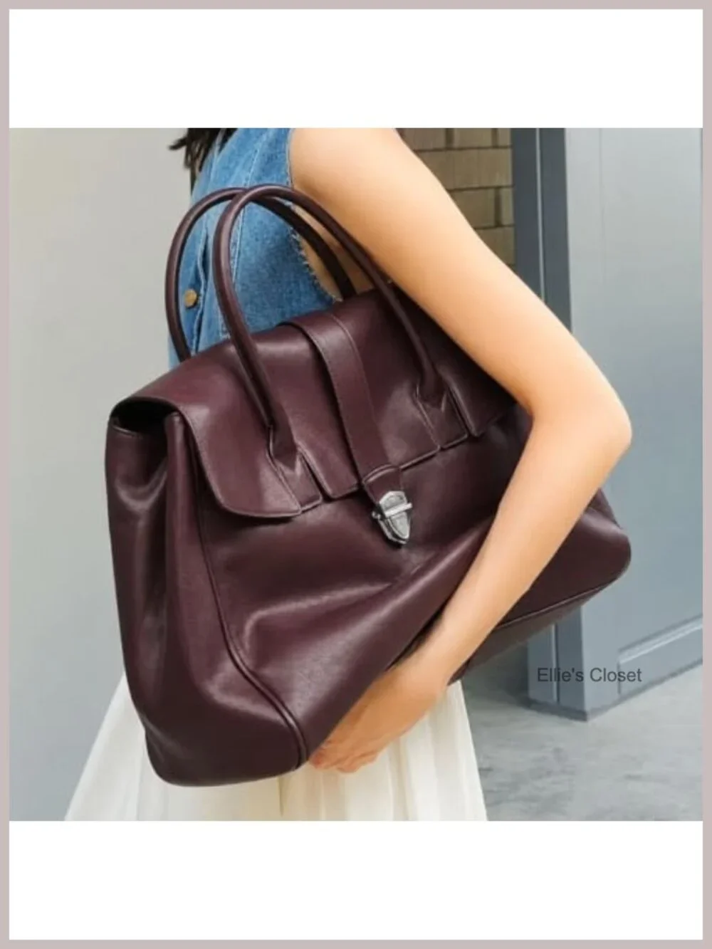Vintage Leather Top Handle Satchel Bag, Large Hobo Purse for Women